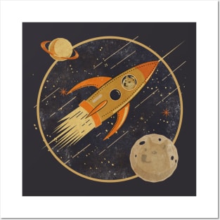 Shiba dog going to the moon. Posters and Art